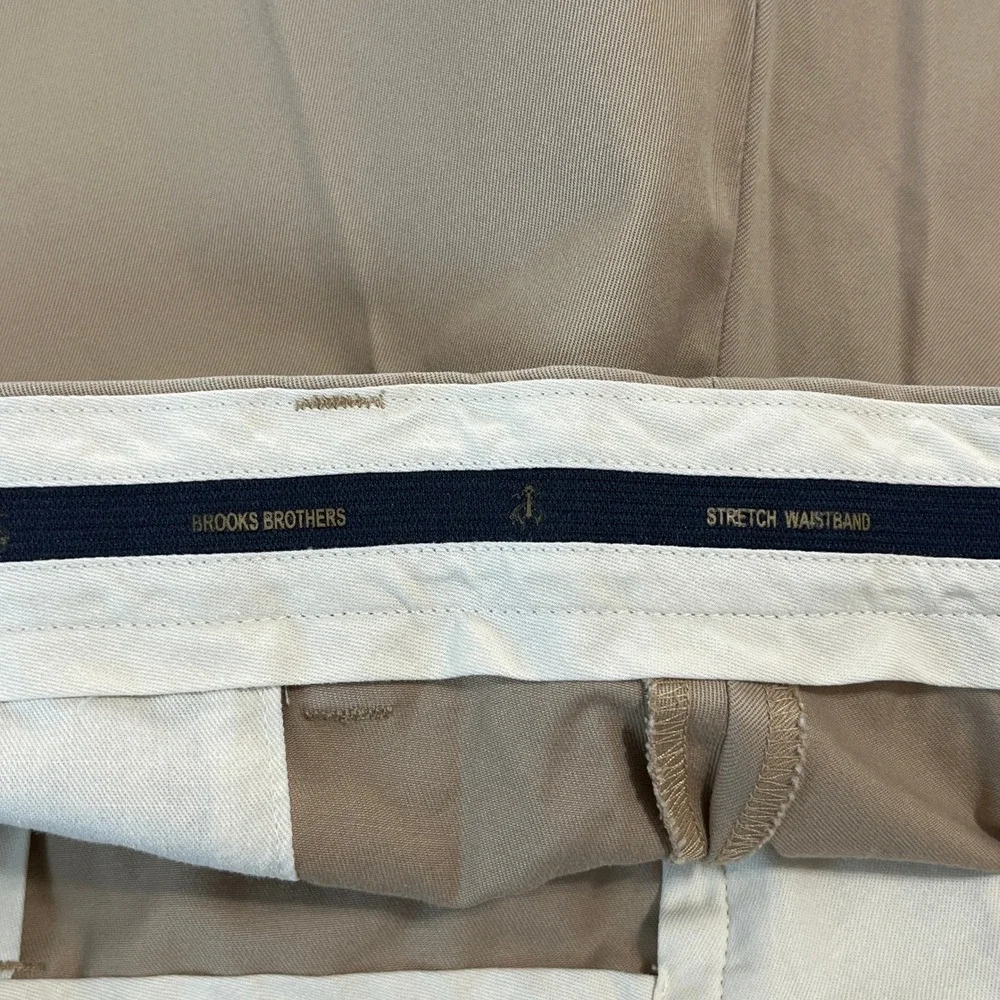 Brooks Brothers Advantage Chino Pants Mens 38x30 Stretch Clark Fit Khaki Office
